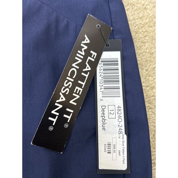 NWT Tribal Flatten It Tummy Control Ankle Pants Navy Lightweight Size 12 - Picture 9 of 11